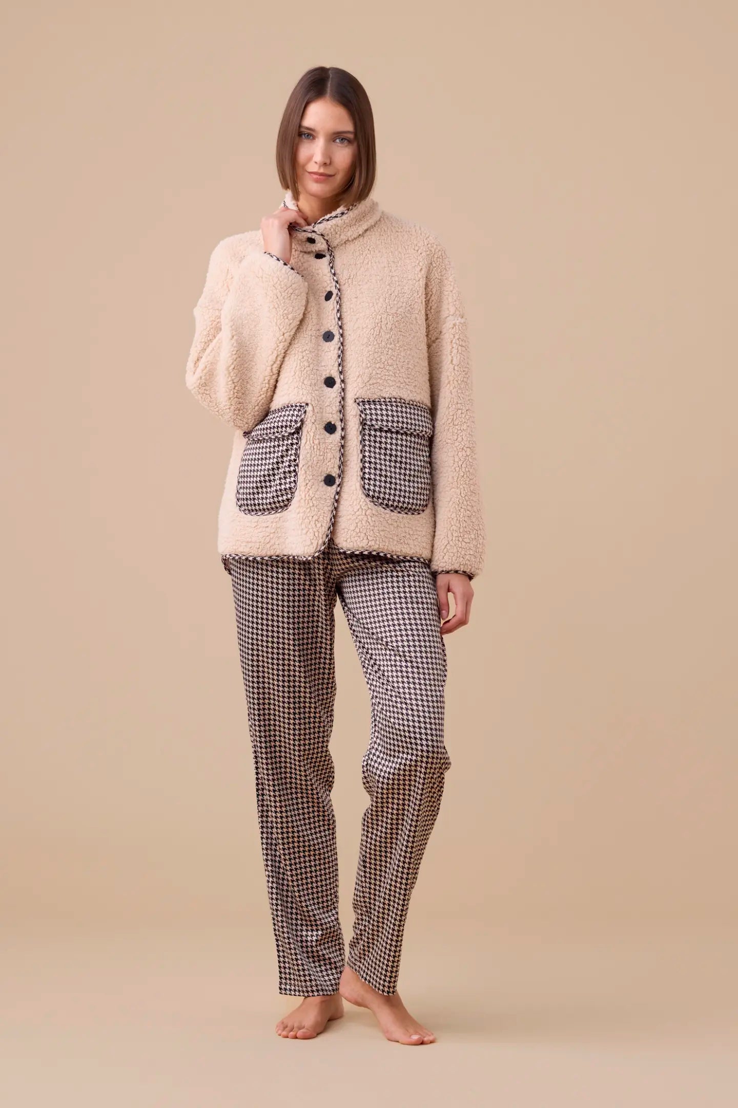 Giacca donna double face in eco-agnellino articolo sheepy Noi Di Notte