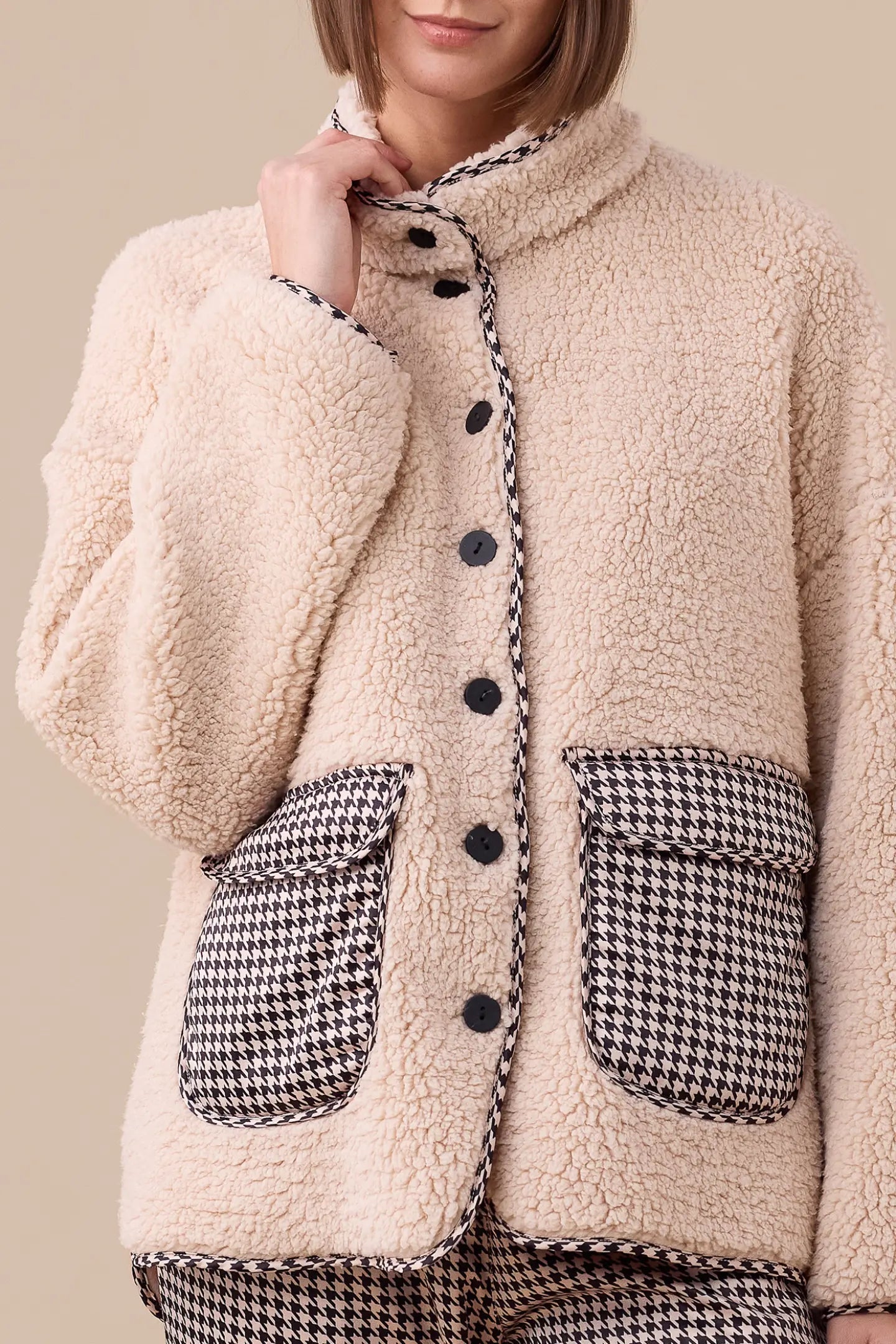 Giacca donna double face in eco-agnellino articolo sheepy Noi Di Notte