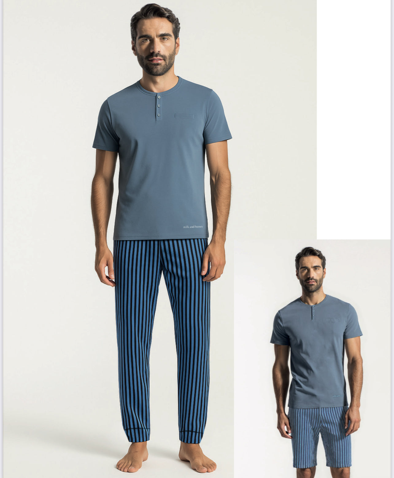 PIGIAMA UOMO 3 PZ JERSEY LINEA MIGUEL MILK AND HONEY