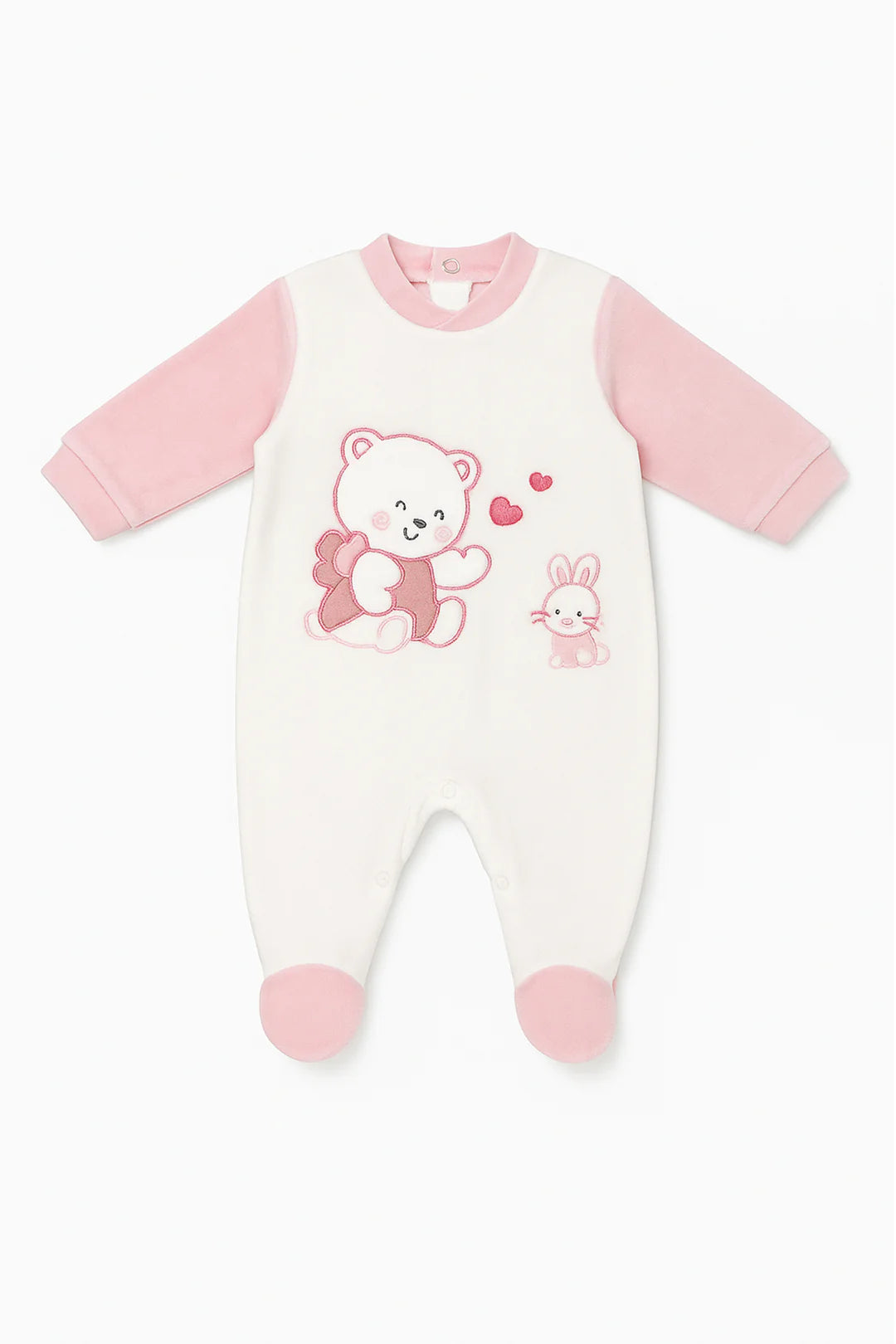 Tutina velour baby cuoricini Papalina