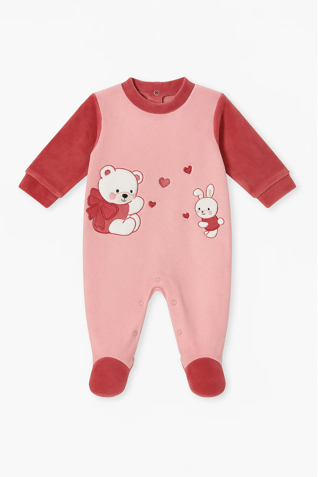 Tutina velour baby cuoricini Papalina