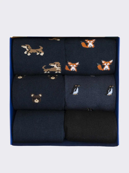 Calze Uomo in cotone caldo Ciocca Fantasie animali