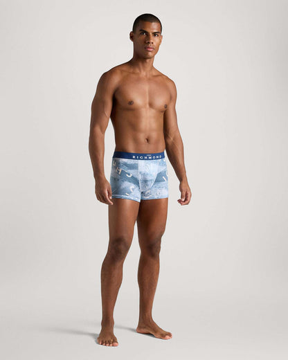 Tripack boxer  in cotone pettinato fantasia denim John Richmond