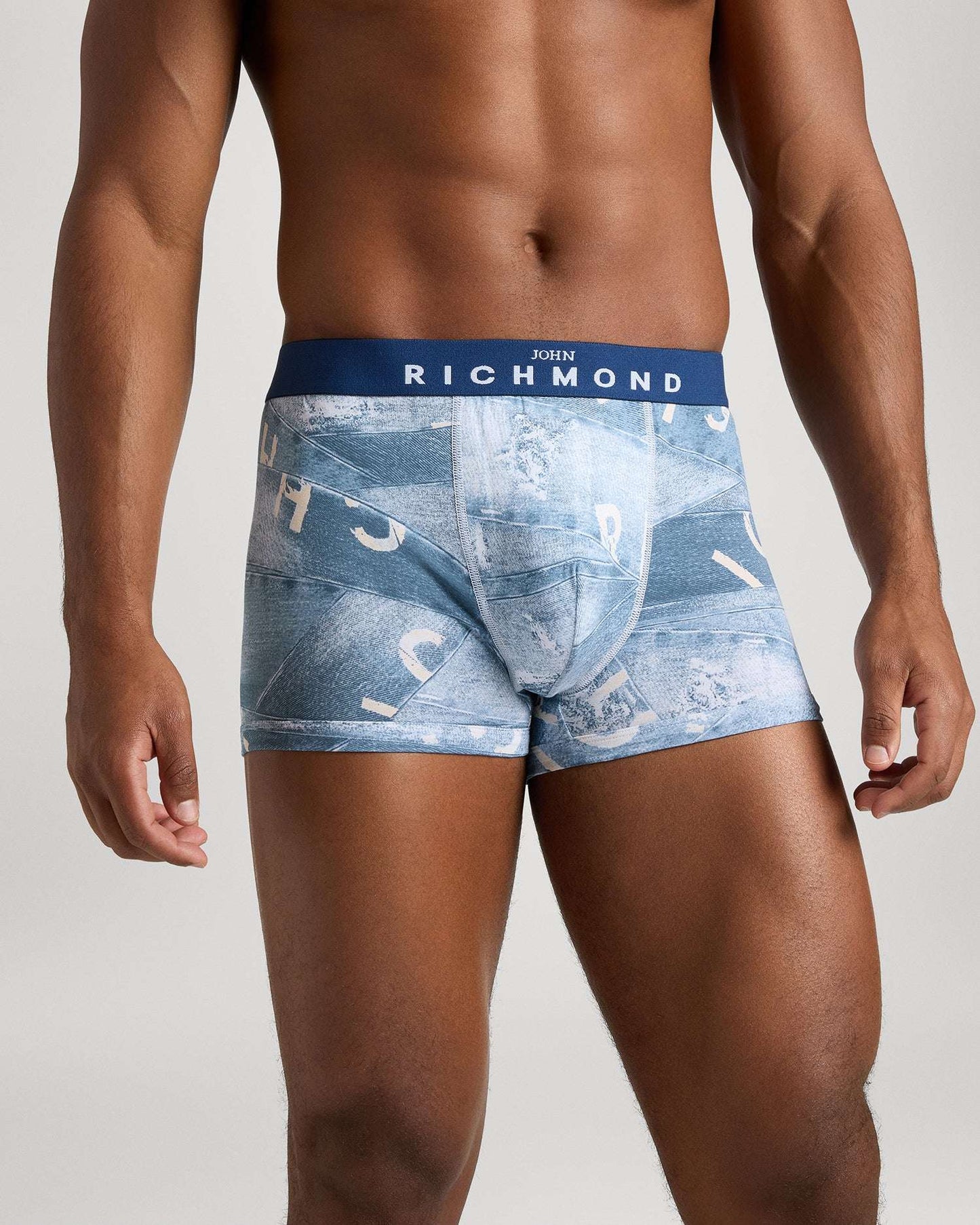 Tripack boxer  in cotone pettinato fantasia denim John Richmond