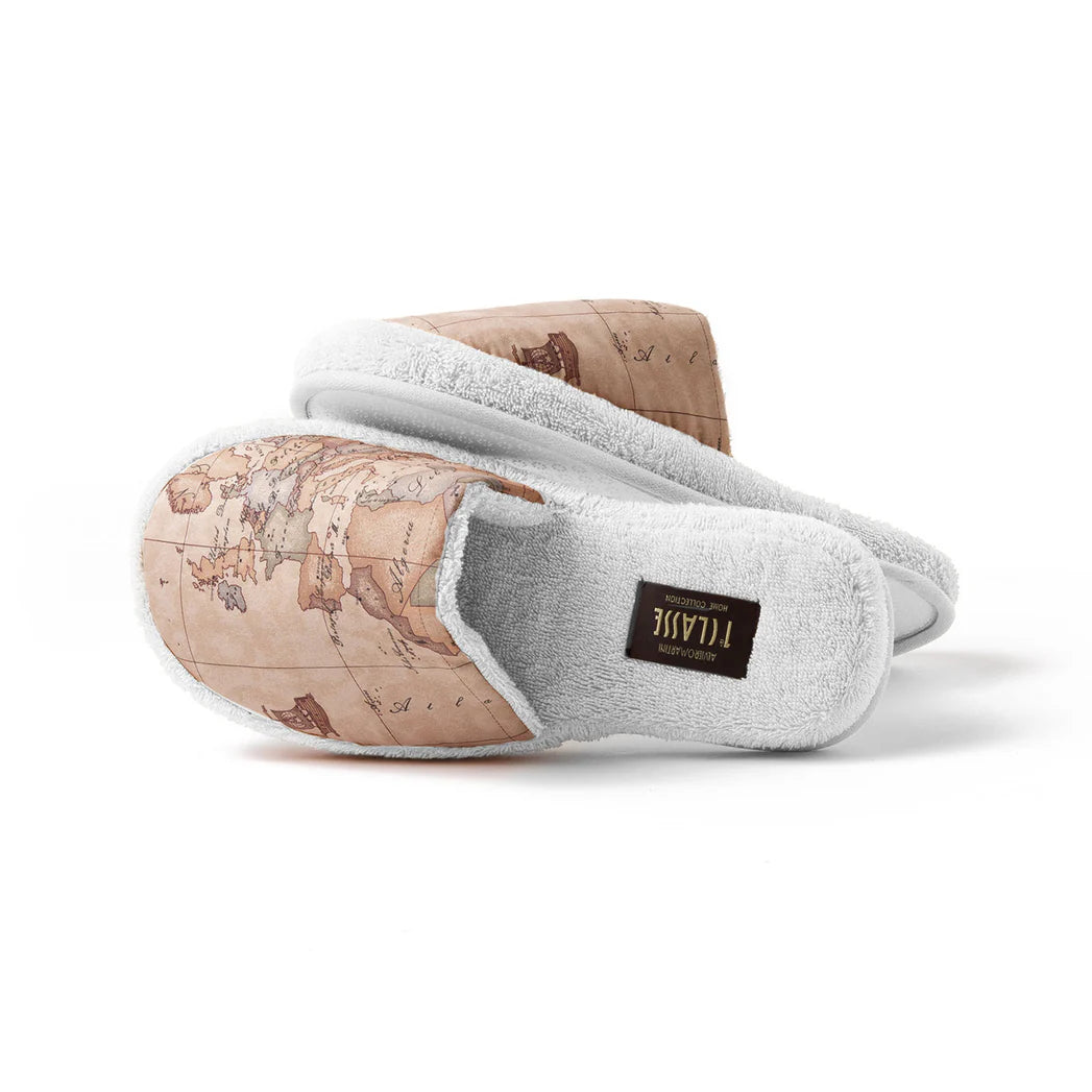 Ciabatte In Cotone Geo Classic Uomo 41/44 Panna Alviero Martini 1A Classe