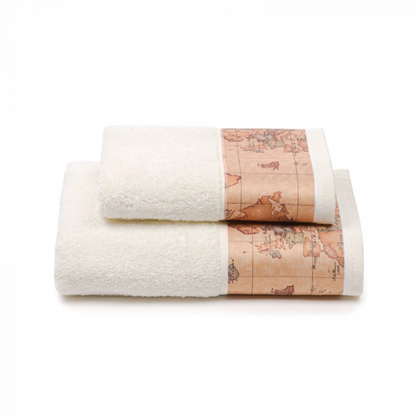 Set Beauty Geo Classic Bianco 1+1 Asciugamani in Spugna Alviero Martini