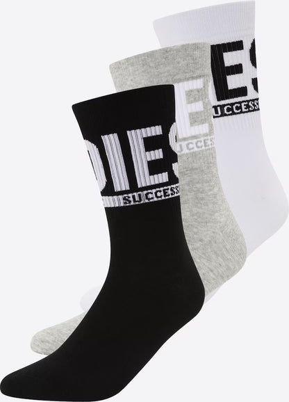 DIESEL Calzino 'SKM-RAY' in Grigio Sfumato, Nero, Bianco